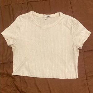 Fashion Nova White Ribbed Crop Top